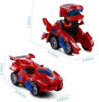 Coche Transformador Dinosaurio Juguetes Niños 3 4 5 6 Años Transformable Automático Eléctrico with Light y Sonido - details 4
