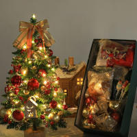Árbol De Navidad Miniatura 45cm Para Mesa Decoración De Ventana De Hotel Y Hogar Simulación De Pequeño Árbol - details 1