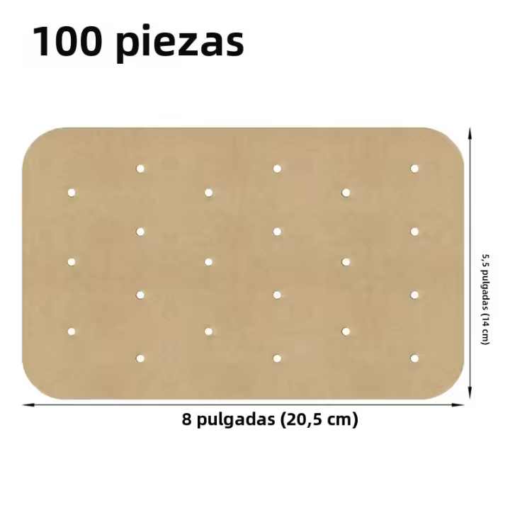 100Pcs Papel De Fritura Para Air Fryer Desechable Antideslizante Para Hornear Microondas Barbacoa Horno Papel De Almohadilla Ecológico - 1