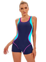 Traje De Baño De Un Pie Deportivo 2023 Talla Grande Mujer Traje De Natación Profesional Estilo Patchwork Para Surfeo Y Natación - details 7