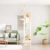 vidaXL Árbol Rascador para Gatos de Suelo a Techo 277-303 cm Casa Torre Color Crema,  Gris claro,  Gris oscuro y mas - details 0