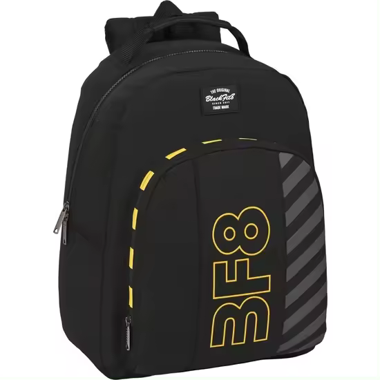 SAFTA  MOCHILA ADAPT.CARRO RECICLADO BLACKFIT8 "ZONE" - Mochila con Asas Ajustables y Espalda Ergonomica - Mochila con Compartimientos con Cremallera - Mochila Diseño Único y Licencia Oficial By BLACKFIT8 "ZONE" - 1