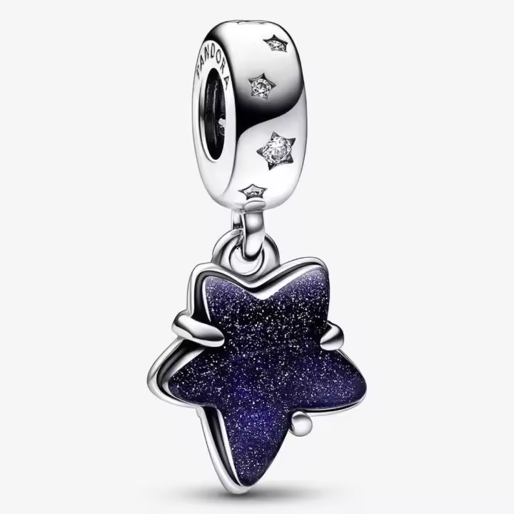 Pandora Charm de Colgante en Plata de Ley  Murano Estrella de Galaxia Celestial，Incluye Caja Original - 1