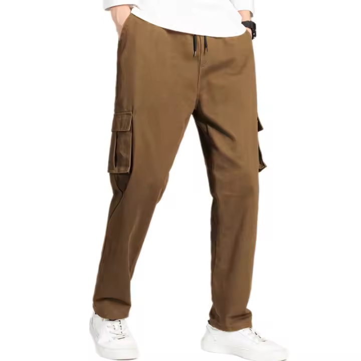 Nuevos Pantalones Cargo Rectos Para Hombre Primavera Otoño Con Multíples Bolsillos Estilo Safari Cotas Medio Peso Cintura Media Tipo Regular - 1