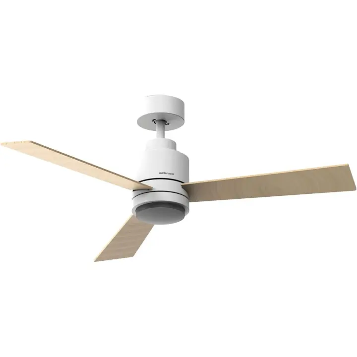 Mellerware - Ventilador de Techo con Luz Brizy Bright Core 45W  Ultra Silencioso  6 Velocidades  3 Aspas Reversibles 132 cm Diámetro  Función Verano-Invierno  Temporizador  LED - 1