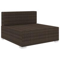 vidaXL Asiento seccional central y cojines 1 ud ratán sintético Marrón, Negro y blanco, Gris Conjunto Terraza Muebles Jardín Exterior Juego de Muebles de jardín Mueble Jardín Exterior Muebles de Salon Exterior - details 0
