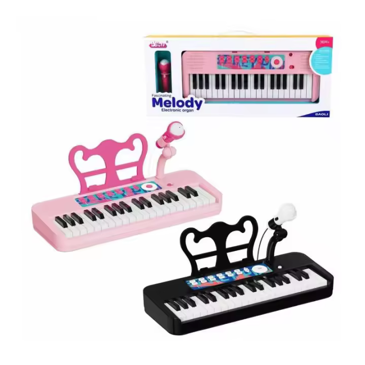 ÓRGANO MUSICAL CON MICRO GRANDE ROSA/NEGRO DE PANRITOS - 1