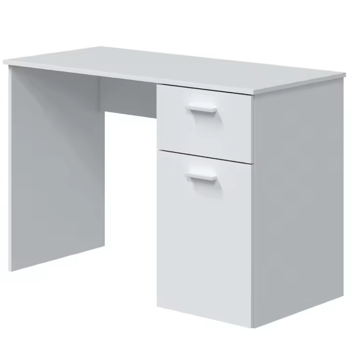 Mesa Escritorio Just color Blanco oficina juvenil estudio 1 cajón 1 puerta 73x108x50 - 1