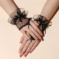 Guantes De Encaje Retro Para Mujer Elegantes Y Vacíos En Negro Rojo Y Blanco Para Bodas Y Fiestas Accesorios De Guantes Cortos De Boda - details 6