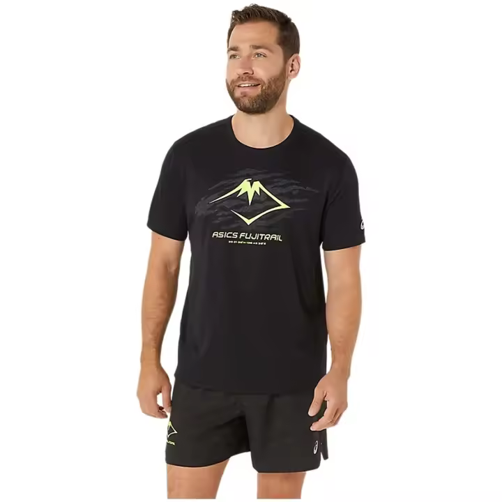 Camiseta de Manga Corta Asics Fujitrail Logo Ss Top para hombre en color negro - 1