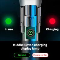 Linterna Táctica LED De Alta Potencia 2000LM Con Pantalla Y Luz USB Para Camping Pesca Emergencia Recargable Zoom - details 6