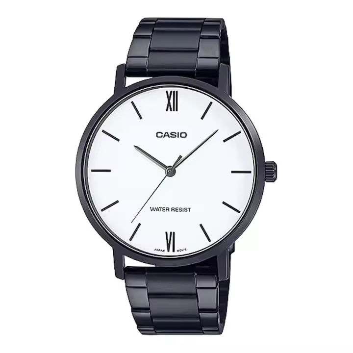 reloj clásico minimalista hombre Casio MTP-VT01B-7B 40mm baño de iones correa de acero - 1