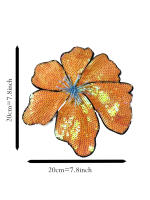 1 Pieza De 20CM De Flores De Lentejuelas Brillantes En Rojo Naranja Azul Dorado Plateado Rosa Para Vestido De Noche Traje De Baño DIY Aplicación - details 6