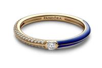 PANDORA ME Anillo con enpasa pavé y Azul Chapado en oro de 14 Quilates con circonitas cúbinas transparentes, Comes con embalaje de Caja de Giunte original. - details 0