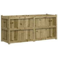 vidaXL Jardinera de madera de pino impregnada 150x50x70 cm Color Pino natural,  Pino blanco,  Marrón pino y mas - details 0