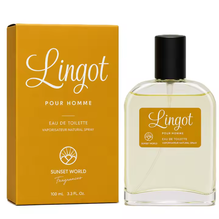 Lingot Eau de Toilette 100ml by Sunset World. Fragancia amaderada especiada con notas de pomelo, menta y mandarina, combinadas con cuero, ámbar y pachulí para un aroma intenso y elegante. 🚚 Envíos a España 24/48h - 1