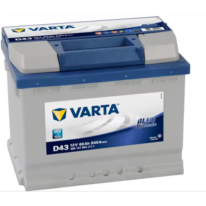 Batería de coche Varta D43 Blue Dynamic. 12V - 60Ah/540A (EN) 560 127 054 313 2 Caja L2 - 1