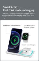 Estación de carga Apple/Android, cargador inalámbrico 3 en 1 para iPhone 16/15/14/13/12/11/Pro Max, base de carga para Apple Watch 10/9/8/7/6/5/4/3/2, cargador inalámbrico para AirPods 4~2 - Blanco - details 3