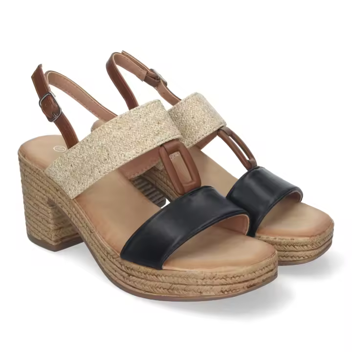 PuntoSalao Sandalias de tacón y plataforma para mujer color negro XFH790 - 1