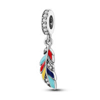 Encanto De Colgante De Árbol De Familia Platinado En Plata Para Pulsera De Bangle Y Collar DIY Regalo Con Doble Vuelo Aéreo - details 196