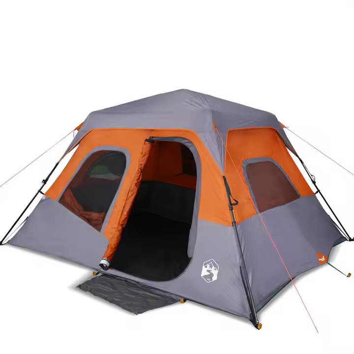 vidaXL Tienda familiar 6 personas impermeable apertura rápida gris - 1