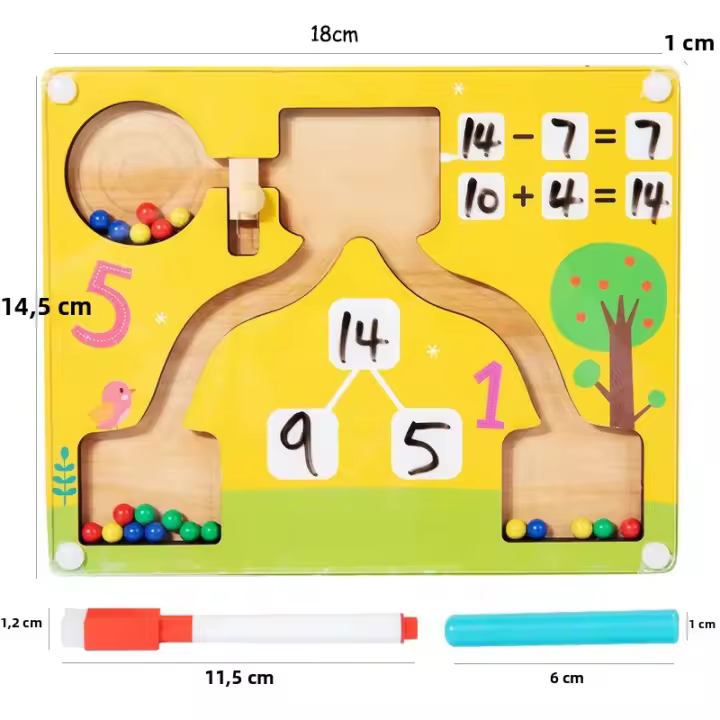 Juego De Matemáticas Magnéticas Montessori Para Niños Juguetes Educativos De Madera Para La Identificación De Colores Y Conteo En Preescolar - 1