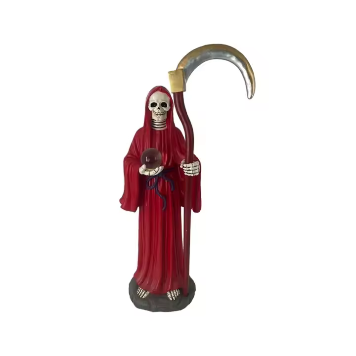 Santa Muerte figura 69 cm. imagen resina color roja - 1