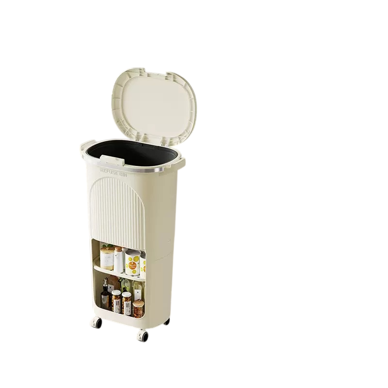 Cubo de Basura de Control de Olores de Doble Capa Extra Grande - Espacioso, Operado con Pedal, Separación Húmedo/Seco, Tapa Incluida, Perfecto para Almacenamiento y Organización en el Hogar