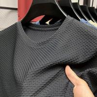 Camiseta De Verano Para Hombre Con Cuello Redondo Y Manga Corta Resistente a Arrugas Y Transpirable Tejido Versátil De Uso Casual - details 7