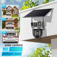 Cámara Solar 4G Con 3 Lentes 12MP Batería Integrada Visión Nocturna 6K Resistente Al Agua Para Seguridad Doméstica Exterior Con Almacenamiento Interno De 128G - details 13