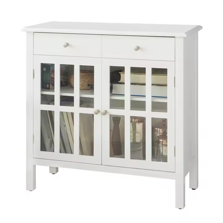 SoBuy FSB23-W Mueble Entrada Recibidor Aparador Cocina con 2 Cajones y 2 Puertas 80 x 34 x 80 cm ES - 1