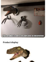 3 Pcs Decoración De Pared Con Velociraptor Figura De Dinosaurio 3D Para Fiesta De Vacaciones Adornos De Pared De Resina - details 7