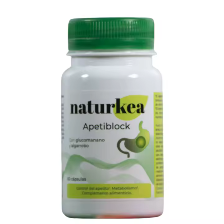 Apetiblock Naturkea: Saciante Natural que Reduce el Apetito y Acelera la Perdida de Peso con Glucomanano,Nopal, 60 capsulas - 1