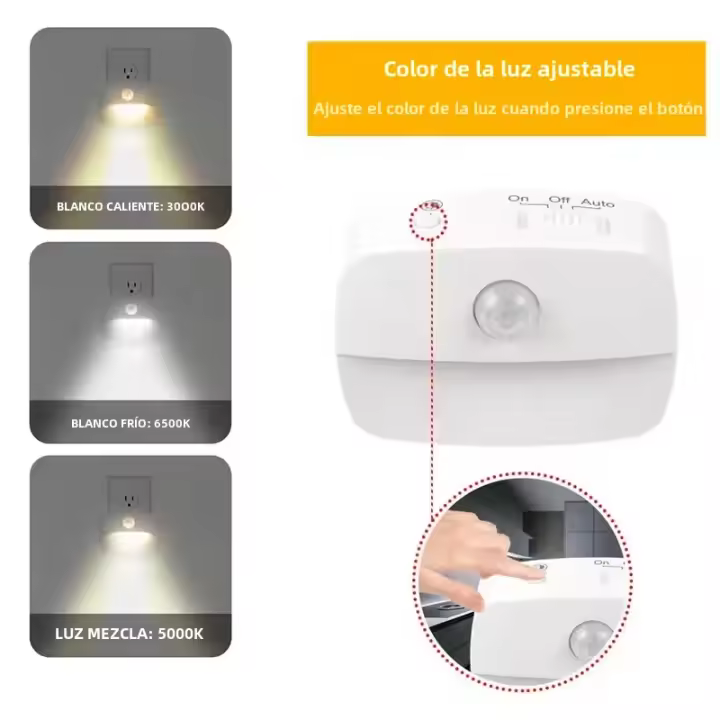 Lámpara Nocturna LED Con Sensor De Movimiento Inteligente EU Plug 220V Para Sala De Estar WC Pasillo Escalera Cocina Dormitorio - 1