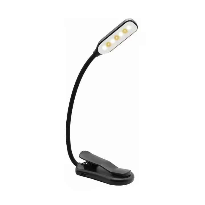 Lámpara de lectura recargable con clip de 9 LED, atenuación continua y 3 modos de protección ocular (blanco frío y cálido), cuello flexible de 360°, indicador, larga duración para leer en la cama. - 1