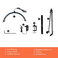 Andoer HD-M3X Luz De Video LED De Anillo De Escritorio Con Forma De Media Luna 3000K-6000K Dimmable Para Belleza Salon Maquillaje Streaming Vivo - details 16