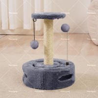 Rascador para gatos de interior, color gris, con dos bolas. - details 5