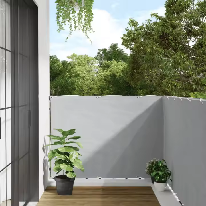 vidaXL Pantalla de privacidad de balcón PVC gris 700x120 cm - 1