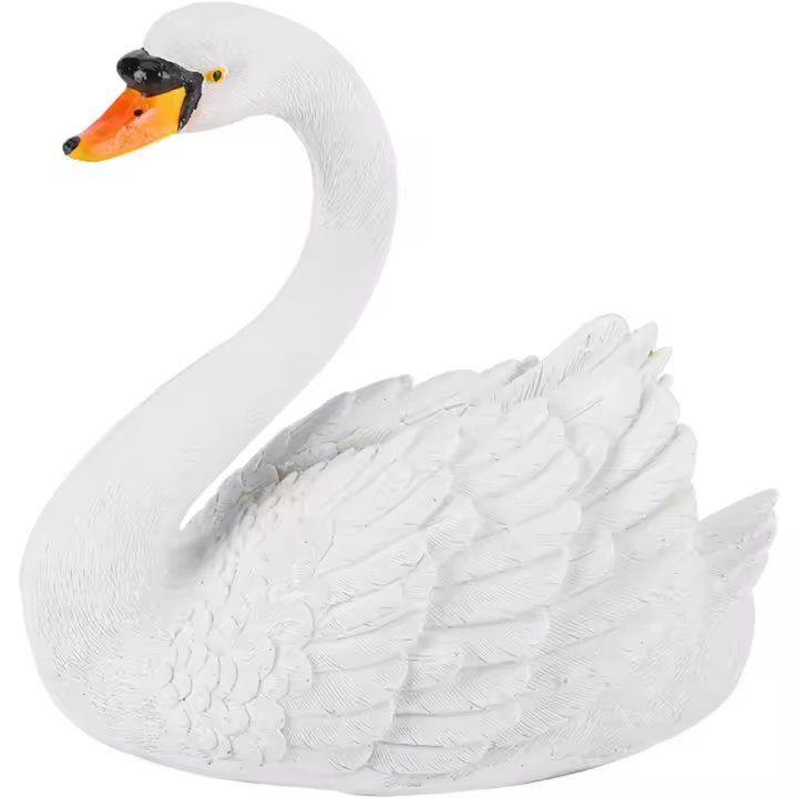 Figura decorativa de cisne blanco flotante de resina para estanque de cisnes, disuasorio de gansos, señuelo de cisne para lago de cisnes - 1