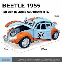 Modelo De Coche Volkswagen Beetle 1955 a Escala 1:18 Con Sonido Y Luz Vehículo De Metal Para Niños Regalo De Cumpleaños - details 2