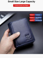 BULLCAPTAIN Cartera De Cuero Genuino Para Hombre Pequeña Monedero RFID Con Portatarjetas Y Bolsillo Para Monedas Calidad Superior - details 2