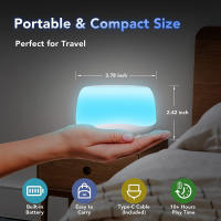 MBZ203 Máquina De Ruido Blanco Para Bebé Con Luz Nocturna De 7 Colores Y 34 Sonidos Soothing Timer Ajustable Monitor De Sueño Para Niños - details 11