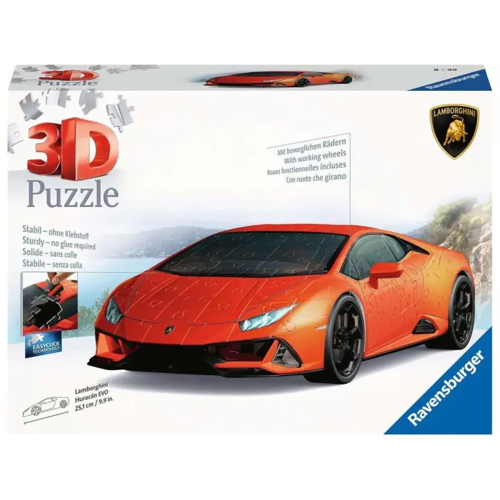 RAVENSBURGER - PUZZLE 3D LAMBORGHINI HURACAN EVO - 140 PIEZAS - RAVENSBURGER 11238 - 1