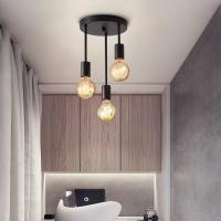 1pc Lámpara De Techo Moderna Sencilla Con Cuatro Cabezas E27 Base Para Entrada Dormitorio Cocina Pasillo Candelabro Negro - details 1