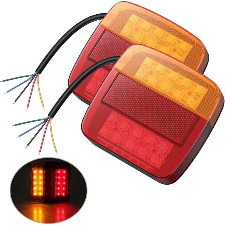 2 UDS. Luz trasera LED Roja, bombilla y Blanca, remolque multifuncional, carro, Caravana, favana, lámpara para Barco, Luz Para matrícula, 12V, e-Mark - 1