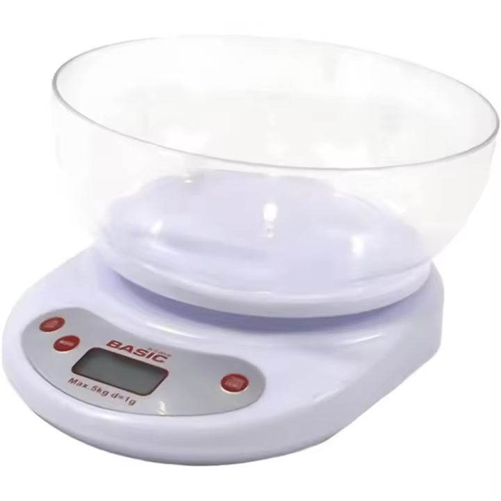 Pesa 3 Tipos (Gramos, onzas o Libras) Blanza Bascula Cocina Digital con Bol 5 kg - 1