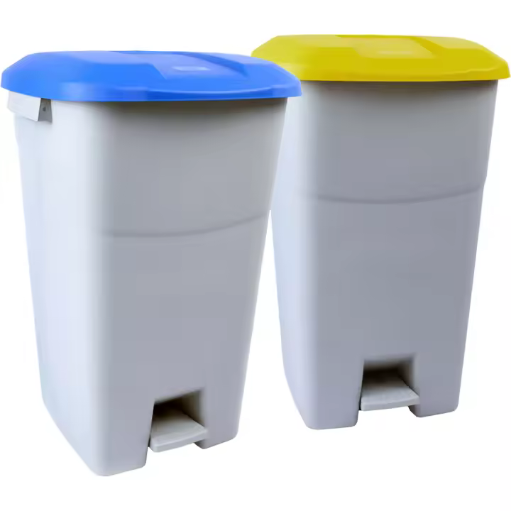 Tayg Cubo Basura 60 Litros Amarillo Gris 40x43x64,5 Cm - Gran Capacidad - 1