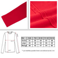 WAI 2 MARKET - Camiseta Térmica Infantil Unisex de Manga Larga (Pack 1, 2, 3, 5), 96% Poliéster 4% Elastano, Ideal para Invierno, Fútbol, Ciclismo y Nieve, Tallas 5-14 Años, Cuello Redondo, Color Rojo - details 2