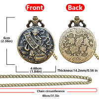 Reloj De Bolsillo Vintage Bronceado Con Diseño Oriental De Dios Del Riqueza Simbolo De Buena Suerte Regalo Unisex Coleccionable - details 7