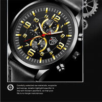 Reloj De Hombre De Acero Inoxidable Con Correa De Cuero Cuarzo Reloj De Pulsera Con Calendario Y Manos Luminosas Reloj Casual Para Hombre - details 14